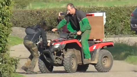 Farmer Shouts Get Off My Land As He Uses Quad Bike To Confront Hunt