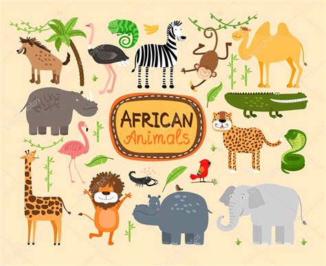 Vector African Animals — Stock Vector © Mssa 65318911