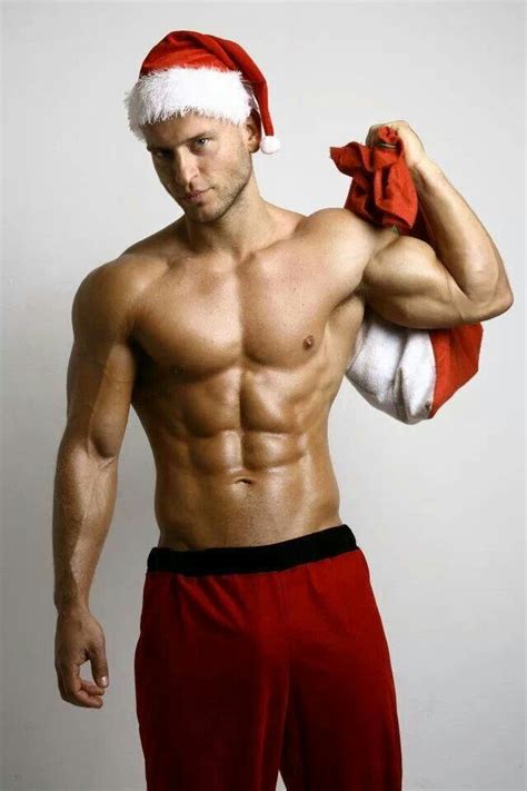 Merry Christmas Hot Men Hot Guys Naughty Santa Santa Clause New Years Eve Kiss Muscles