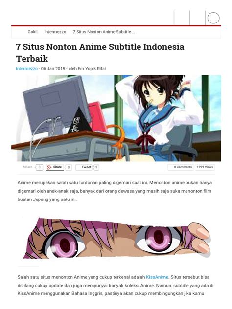 7 Situs Nonton Anime Subtitle Indonesia Terbaik
