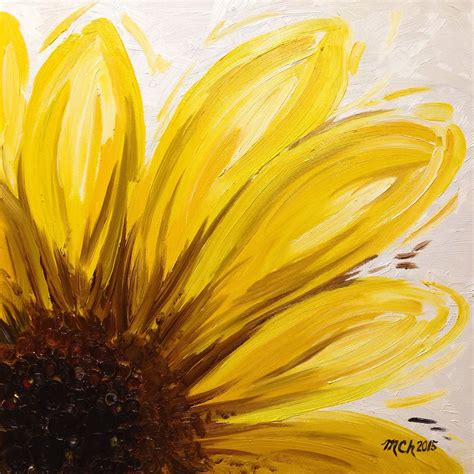 Maria Chubii — Oil Canvas 50x50 Sunflower Painting Painting