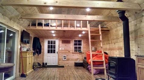 12x24 Wood Shed Turned Into Tiny Home With Loft Bedroom Trophy Amish