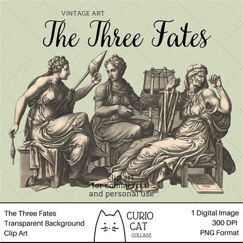 The Three Fates Clip Art Greek Mythology 300 Dpi Etsy