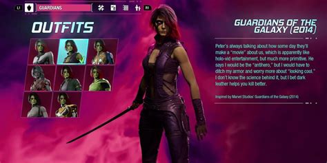 Guardians Of The Galaxy All Gamora Outfits And Where To Find Them