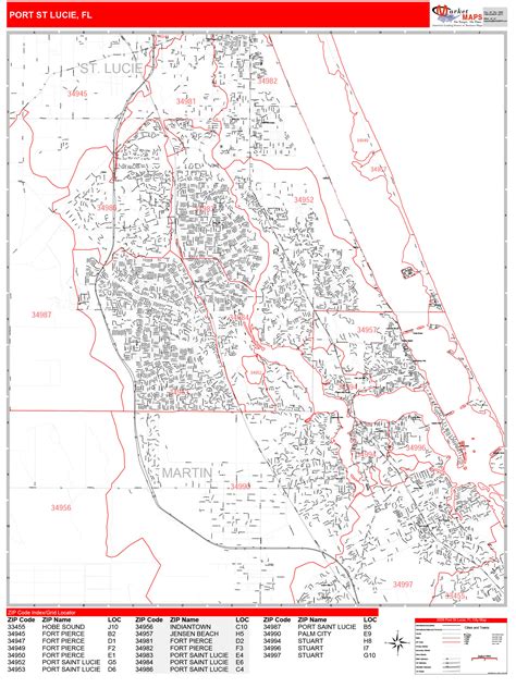 St Lucie County Zip Code Map Map