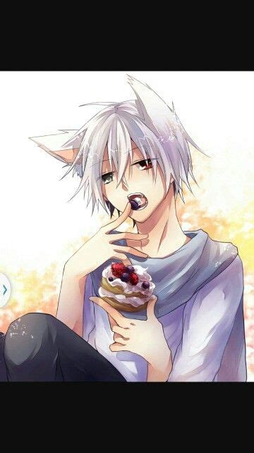Anime Wolf Demon Boy With White Hair