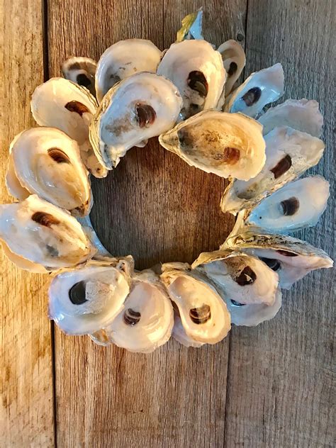 Oyster Shell Wreath 11 Inches Made With Cape Cod Shells Coastal