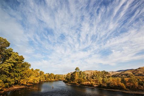 Dramatic Clouds Over Boise River In Boise Idaho Photograph By