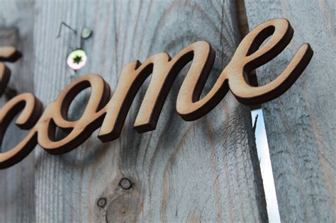 Wood Word Welcome Sign Welcome Welcome Cutout Welcome | Etsy