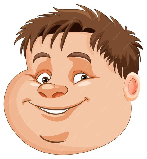 Premium Vector Face Of Fat Boy Cartoon