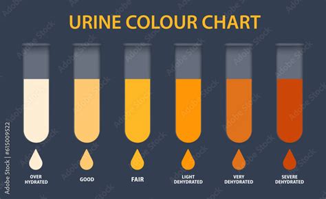 Urine Colour Chart Hydration And Dehydration Level Diagram Medical