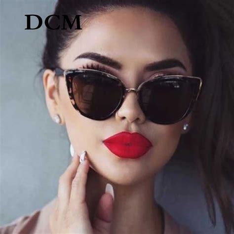 dcm cateye sunglasses women vintage gradient glasses retro cat eye sun glasses female eyewear