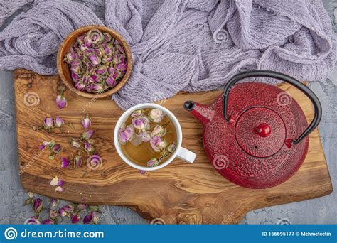 Still Life With Traditional Asian Herbal Tea Prepared In Vintage Cast