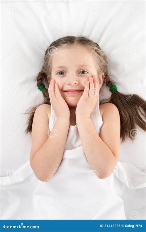 Cheerful Girl In Bed Stock Image Image Of Female Hand 31448055