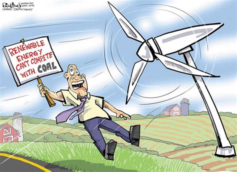 Political Cartoon Renewable Energy Wind Mill Coal Industry The Week