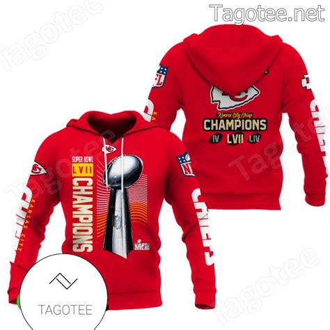 Three Time Super Bowl Kansas City Chiefs Champions T Shirt Hoodie And