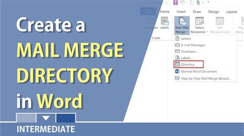 The output format is the most popular mp4 video. Create a Directory in Microsoft Word using Mail Merge by ...