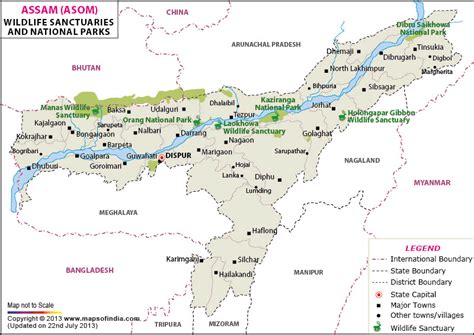 Wildlife Sanctuaries In Assam National Parks Of Assam Map National