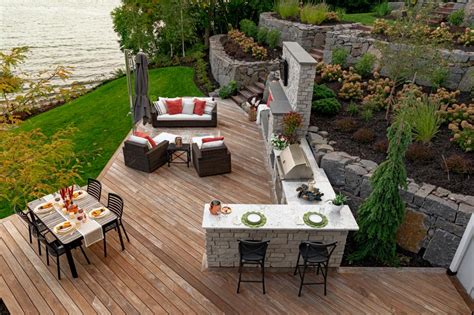 Waterfront Patio With Outdoor Kitchen Hgtv