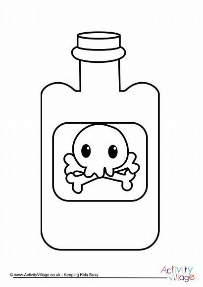 Poison Bottle Colouring Pages Halloween Become Member