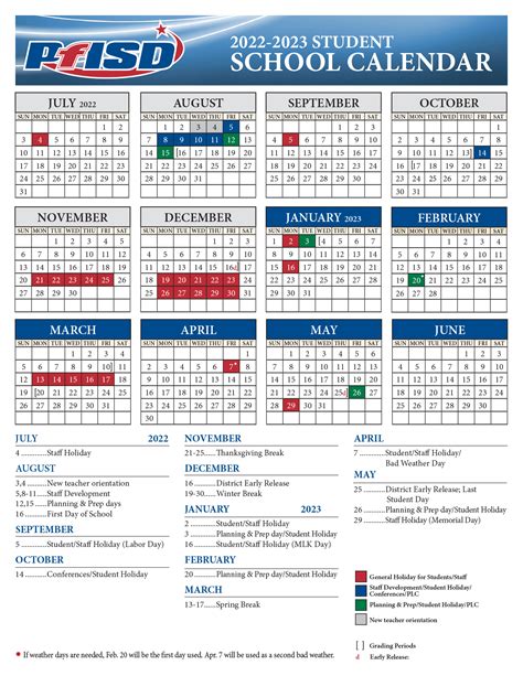 School Year Calendar 2022 2023 District Calendar