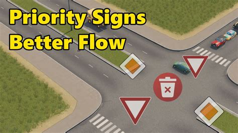more efficient intersections with priority signs in cities skylines youtube