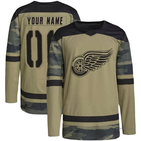 Authentic Custom Camo Detroit Red Wings Military Appreciation Practice