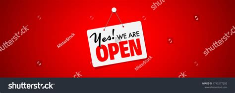 Yes Were Open Sign On White Stock Vector Royalty Free 1743277292