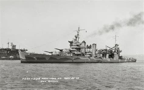 Uss Quincy Ca 39 In New York Harbor 23 May 1942 Following Her Last