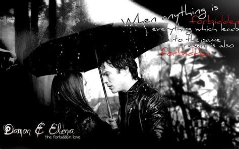 Forbidden Love Damon And Elena Wallpaper 20847925 Fanpop