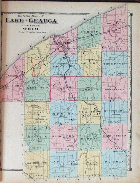 Atlas Of Lake And Geauga Counties Ohio 1874 High Ridge Books Inc