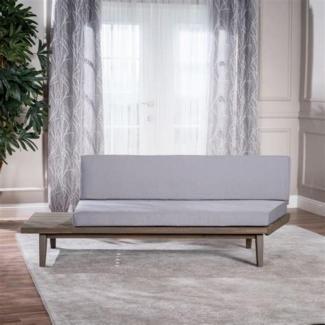 Emmory Indoor Minimalist Acacia Wood Left Sided Sofa With Cushions