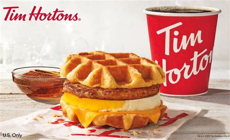 Tim Hortons Releases Maple Waffle Breakfast Sandwich Snack Food