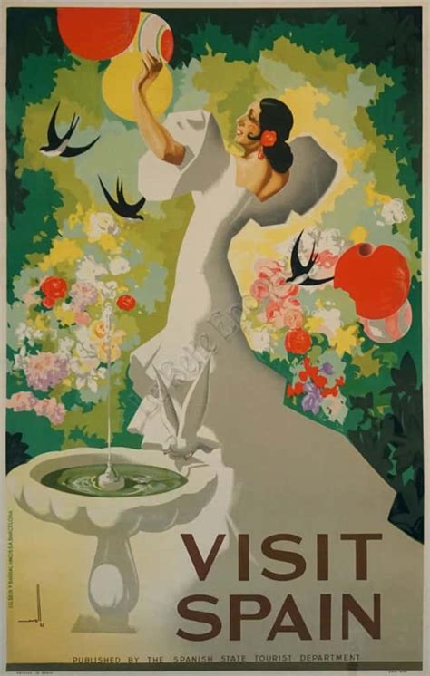 Spanish Travel Poster Visit Spain By Morell 1941 Vintage Posters