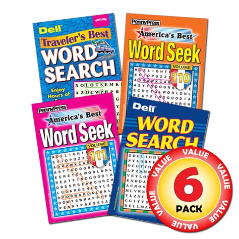 Penny Dell Favorite Word Seek 6 Pack By Penny Press And Dell Magazines