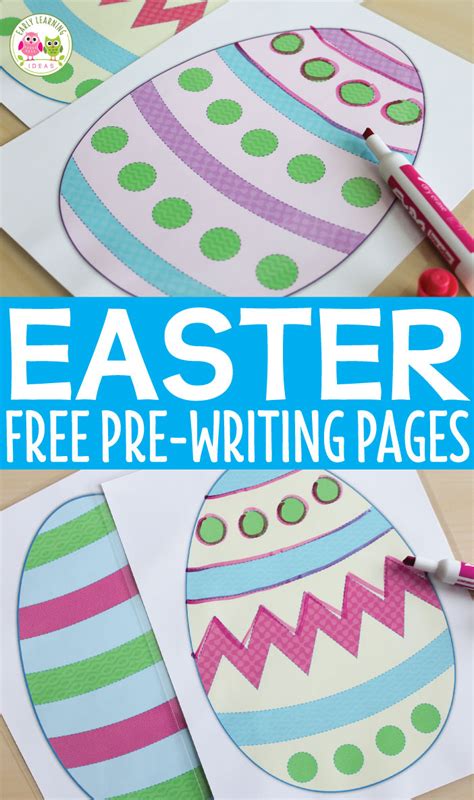 Help your first grader write his very easter creative writing #7. Printable Easter Activities: Easter Egg Pre-Writing ...