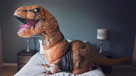 Woman Does Boudoir Photo Shoot In T Rex Costume As Wedding T To