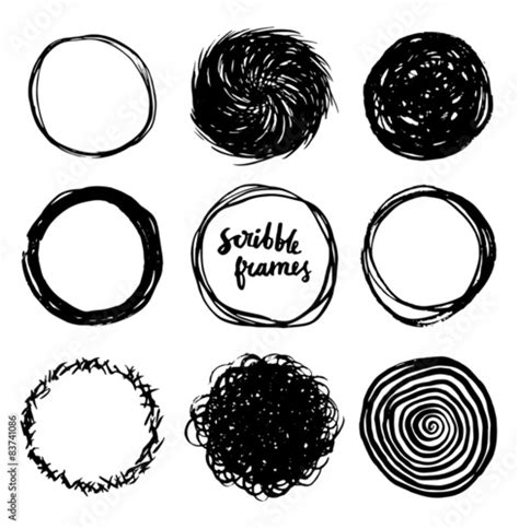 Set Of Hand Drawn Scribble Circles Vector Design Elements Collection