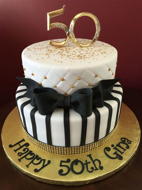 Black And Gold 50th Birthday Cake 50th Birthday Cake Birthday Cake Pictures Birthday Cakes