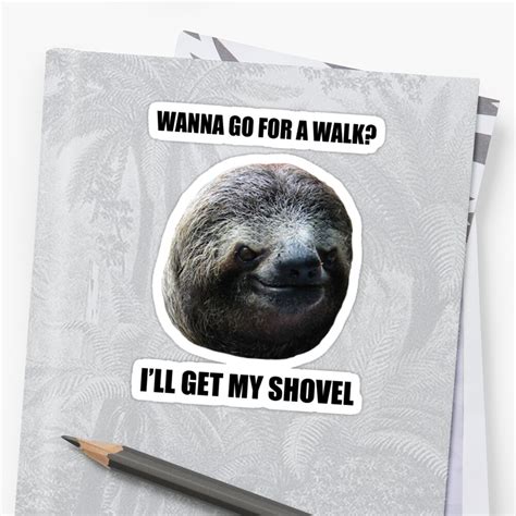 Evil Sloth Walk Stickers By Chuzwuzza Redbubble