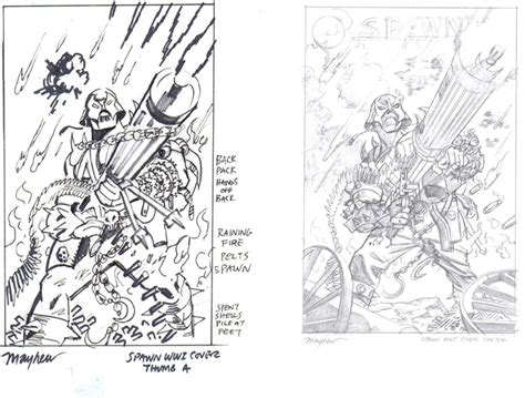 Daily Spawn Archive On Twitter From Sketch To Final Cover The Cover Of Spawn Art By
