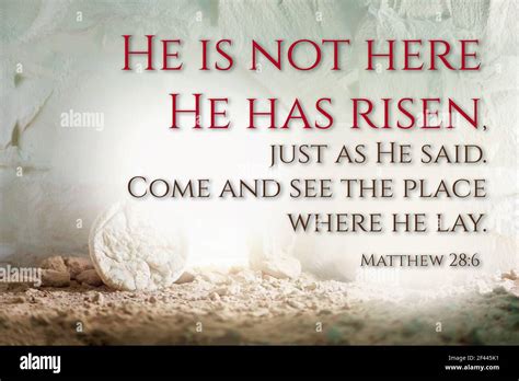 Christian Easter Concept Jesus Christ Resurrection Empty Tomb Of