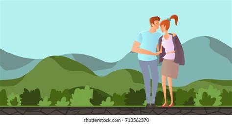 Young Couple Love Man Woman On Stock Illustration 746954830 Shutterstock