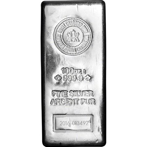 100 Oz Rcm Silver Bar Royal Canadian Mint 9999 Fine Ebay