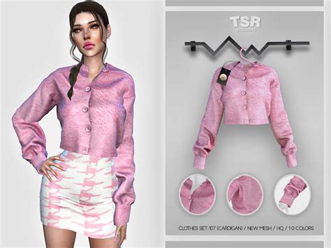 The Sims Resource Clothes Set 107 Cardigan Bd412