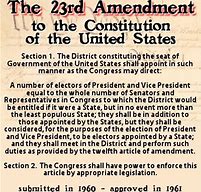 Image result for 23rd amendment to the U.S. Constitution was ratified.