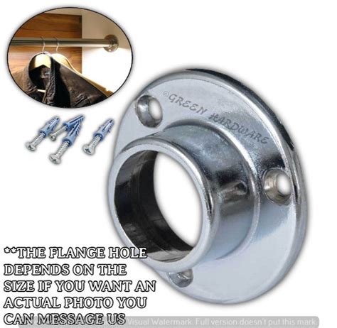 1pcs Curtain Rod Flanges Chrome Plated Sizes 12 34 And 1inches Round Flange Base Wall