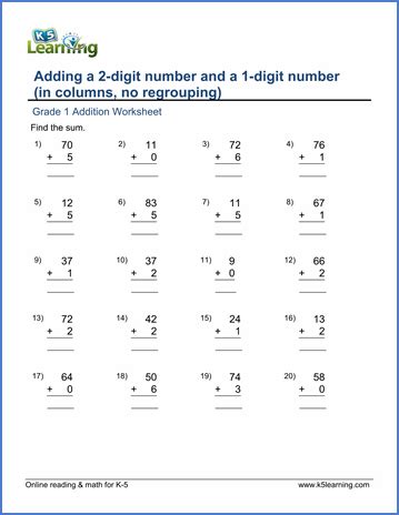 2 digit with regrouping name_ date_. Add a 2-digit number and a 1-digit number (in columns, no ...