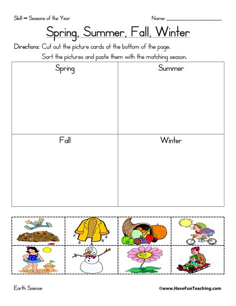 Seasons Worksheets For Kids Have Fun Teaching