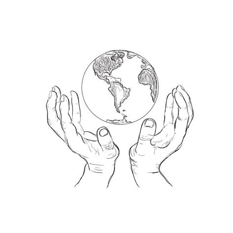 Hands Holding The World Drawing At Explore